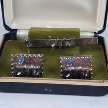 Vintage Mayan Egyptian Style Cuff Links w/ Tie Bar In Box - $26.18