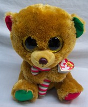 TY Beanie Boos LARGE BIG EYED BELLA CHRISTMAS TEDDY BEAR 8&quot; STUFFED ANIM... - £14.41 GBP