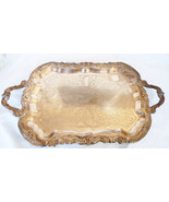 Antique FB Rogers silverplate Footed Waiter Battler Tray 24&quot; Lady Margar... - £176.84 GBP