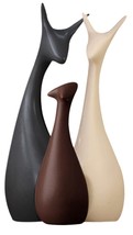 Home Decor Lucky Deer Family Matte Finish Ceramic Figures - Set of 3 Mat... - $55.89