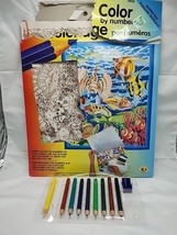 *Partially Started* Vintage Barrier Reef Colored Pencil Color By Number - $276.02 MXN