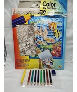 *Partially Started* Vintage Barrier Reef Colored Pencil Color By Number - $20.36 CAD