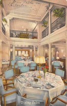Steamer SS Exeter Dining Salon Interior Yankee Cruise France 1938 linen postcard - £5.84 GBP