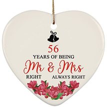 hdhshop24 56 Years of Being Mr Right &amp; Mrs Always Right 2021 Ornament 56th Weddi - £15.78 GBP