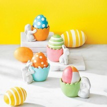 AVON Easter Bunny Egg Cups Set of 4 Ceramic Different Colors &amp; Designs H... - $17.81