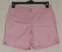 New Womens LuLu-B Pretty Pink Dressy Short W/ Pockets &amp; Bling! Size 6 - £26.53 GBP