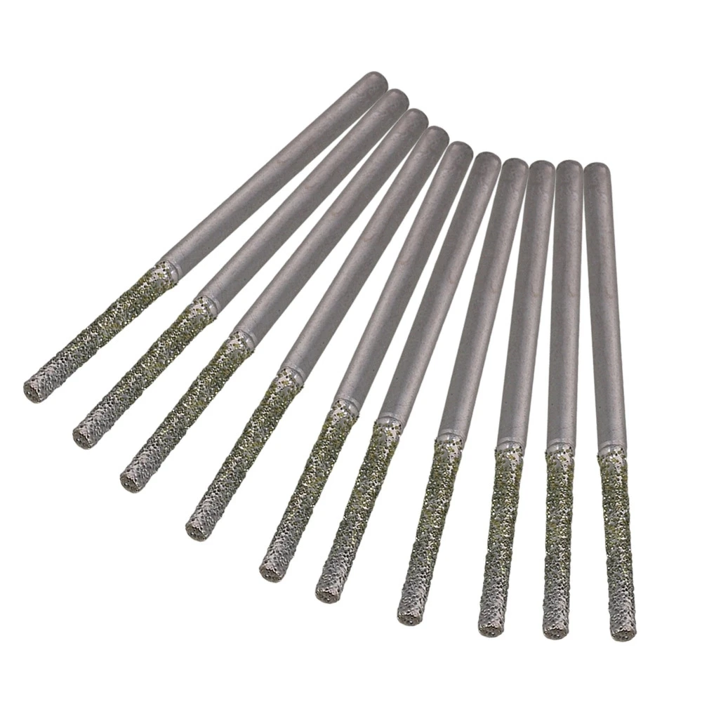 House Home 10x  Lapidary Diamond Coated Solid Bits Gems Drilling Needle 2mm Silv - £19.67 GBP
