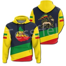 Tessffel Newest Ethiopia County Flag Africa Native Tribe Lion Pullover Trauit 3D - £59.37 GBP