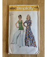 Pants Wide Leg Bellbottom Tank Top Simplicity Sewing Pattern 5690 Size 1... - £23.28 GBP