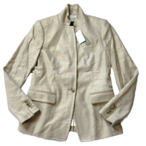 NWT J.Crew Regent Blazer in Flax Gold Metallic Linen Single Button Jacke... - $86.13