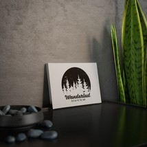 Canvas Photo Tile - Wanderlust Black and White Forest Circle - Home Deco... - $20.60+