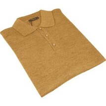 Mens PRINCELY Soft Merinos Wool Sweater Knits Lightweight Polo 1011-40 Cognac image 3