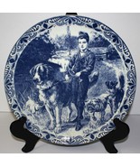 Delfts Blauw Chemkefa Dutch Boy &amp; his Dogs 13” Holland Wall Plate Signed... - £71.35 GBP