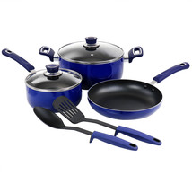 Oster 7 Piece Non Stick Aluminum Cookware Set in Blue - $148.49