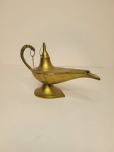 Vintage Unique Raised Brass Aladdin Genie Lamp Oil Lamp Home Exotic Deco... - £71.12 GBP
