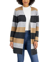 Charter Club Women&#39;s Colorblocked Open-Front Cardigan Size Medium Pockets - $28.04