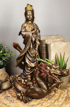Ebros Large Avalokiteshvara Bodhisattva Kwan Yin Riding On Chinese Dragon Statue - £70.28 GBP