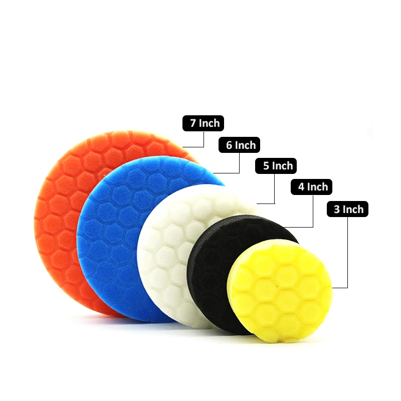 House Home 5 Pack 3/4/5/6/7 Inch Compound Buffing Polishing Pads Cutting Sponge  - £19.66 GBP