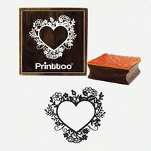 3x3 Inch Square Flower Wreath Wooden Rubber Stamp for Card Making - £30.81 GBP