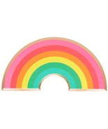 Oh Happy Day Paper Plates Pack of 11 Gold Foiled Edge Rainbow Party Plat... - £11.61 GBP