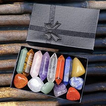Set of 14 Healing Crystal Natural Gemstone Reiki Chakra Collection Stone Kit_US - £14.11 GBP