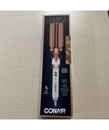 Conair 0.75 Double Ceramic Triple Barrel Waver Rose Gold CD704 - £14.69 GBP