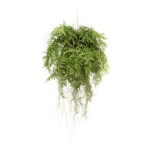 Emerald Artificial Hanging Fern with Roots 55 cm - $132.70
