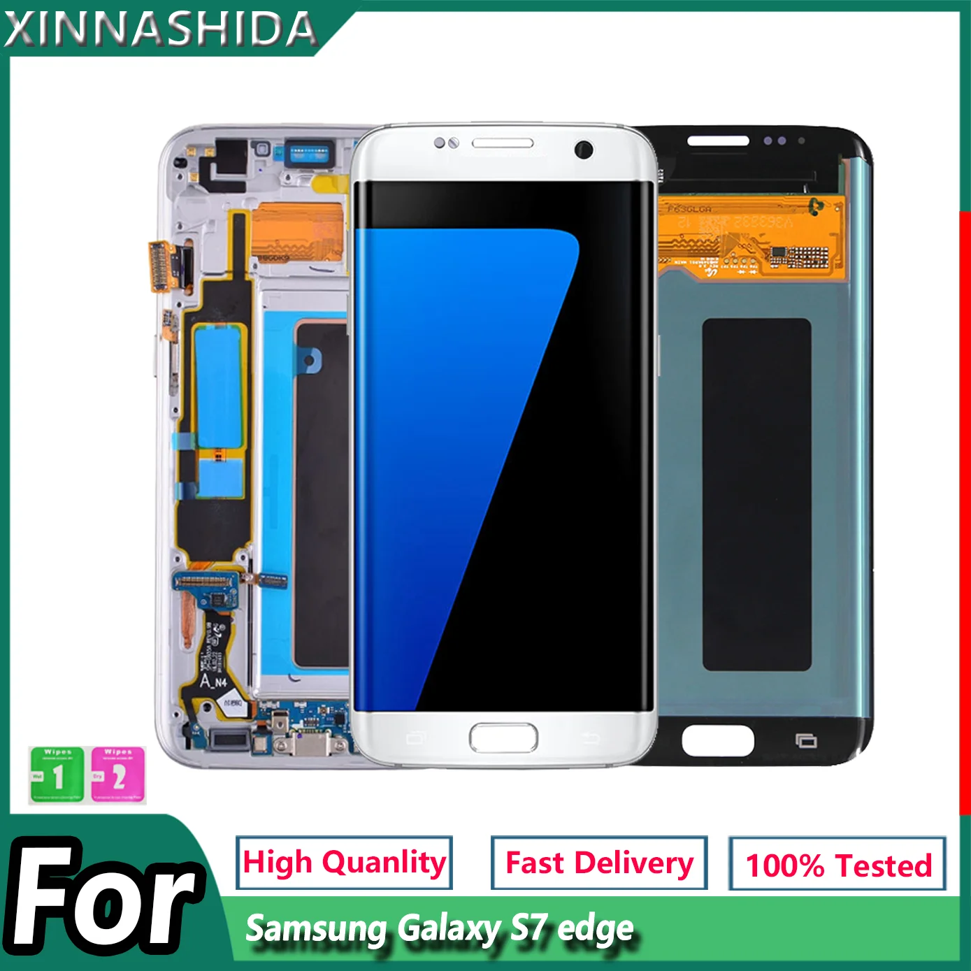  For  S7 ee G935 G935F SM-G935S SM-G935FD with Fe Lcd Display Touch Screen Displ - $233.63