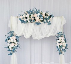 Navy Teal and Blueberry Wedding Arch Floral Decor - Set of 3 - £70.08 GBP