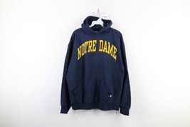 Vtg 90s Russell Athletic Mens L Thrashed Spell Out Notre Dame University Hoodie - £46.68 GBP