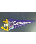 Vintage 1960s Sunken Gardens St Petersburg Florida Pennant w tags Purple... - £30.26 GBP