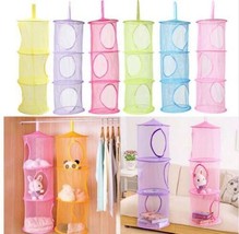 Collapsible Netted Storage Netted Bag Stuffed Toy Clothing Organizer Holder Rack - £7.99 GBP