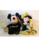 Disney 9” Plush Bean Bag Mickey &amp; Minnie Mouse Candle Doll With Tags - £7.57 GBP