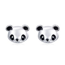 WOSTU Original Brand 100% 925 Sterling Silver Lovely Panda Stud Earrings For Wom - £14.14 GBP