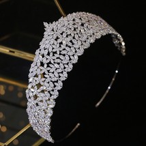  Bridal Crown CZ Headdress Crystal Headband Wedding Headdress Hair Accessories G - £81.46 GBP
