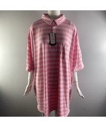 NWT Cremieux Mens All Day Polo Short Sleeve Shirt Stripe Pink Size 3XB - £8.86 GBP