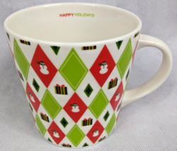 Starbucks Barista Happy Holidays 2003 Coffee Cup Mug Diamonds Snowman Gift  - $10.95