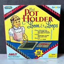 Schylling Metal Pot Holder Loom &amp; Loops - Weaving Loom-Colorful Hoops-Hook - $28.45