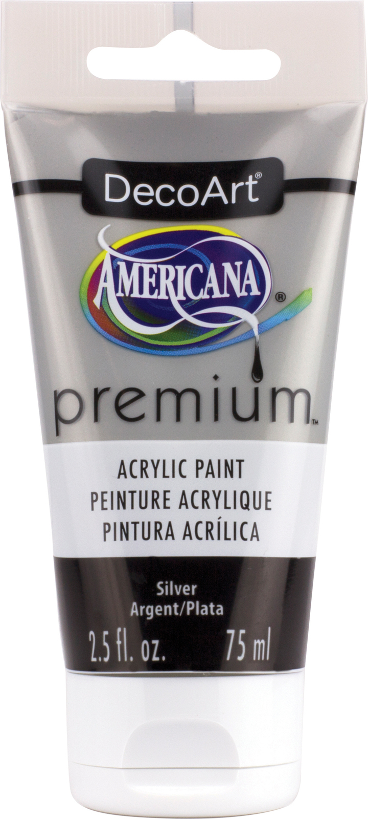 Americana Premium Acrylic Metallic Paint Tube 2.5oz-Silver - $8.09