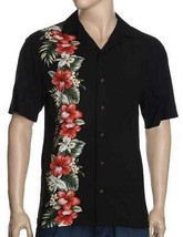 RJC Mens Hawaiian Shirt Black Navy Blue Mau-Loa-Aloha Floral Big &amp; Tall - £55.02 GBP