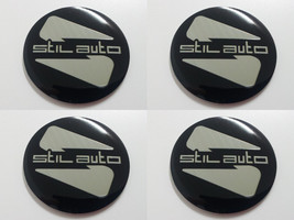 Stilauto 3 - Set of 4 Metal Stickers for Wheel Center Caps Logo Badges R... - $24.90+