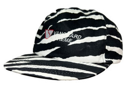 Vintage Vanguard Supreme Hat Cap Snap Back Zebra Print Black and White Mens - £15.57 GBP