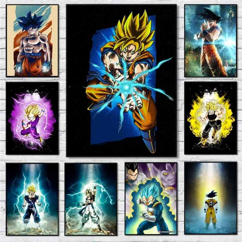Bandai Anime Figures Wall Art Dragon Ball Canvas Paintings Home Decor Picture HD - £10.19 GBP+
