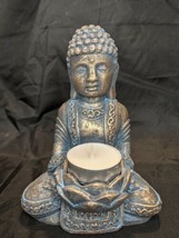 Buddha Sitting Candle Holder Meditating Tea Light Votive Altar Office Statue - £13.39 GBP