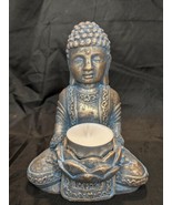 Buddha Sitting Candle Holder Meditating Tea Light Votive Altar Office St... - £13.41 GBP