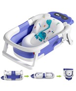 Baby Bathtub, Collapsible Baby Bathtub With Thermometer, Portable Travel... - $51.99