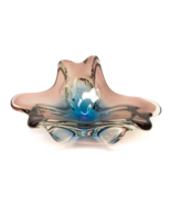 Vintage Hand Blow Murano Blue Multicolor Free Form Art Glass Candy Dish ... - £51.41 GBP