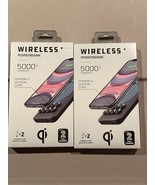 NEW Wireless Powerbank 5000mAH w/Suction Cups, Black (20WMS005-BLK Lot Of 2 - £19.75 GBP