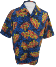 Hawaiian Tropic Men Hawaiian camp shirt L pit to pit 24 aloha suntan lotion Vtg - £19.41 GBP