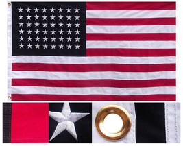 Heavy Cotton 48 Star American Flag - 3 X 5 Old Glory Sewn And Embroidered Usa - £59.35 GBP